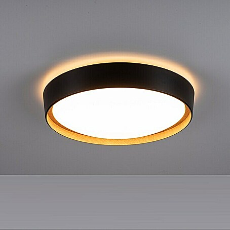 Just Light LED-Deckenleuchte Emilia (32 W, L x B x H: 39,6 x 39,6 x 10 cm, Schwarz, Warmweiß)