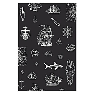 Marburg Kids' Walls Vliestapete Sailor Spirit (Schwarz/Weiß, Tieroptik, 10,05 x 0,53 m)