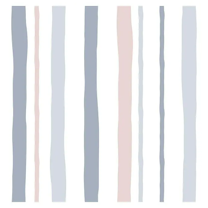 Marburg Kids' Walls Vliestapete Kombistreifen II - Weiß/Grau/Rosa, Streifen, 10,05 x 0,53 m - Draufsicht