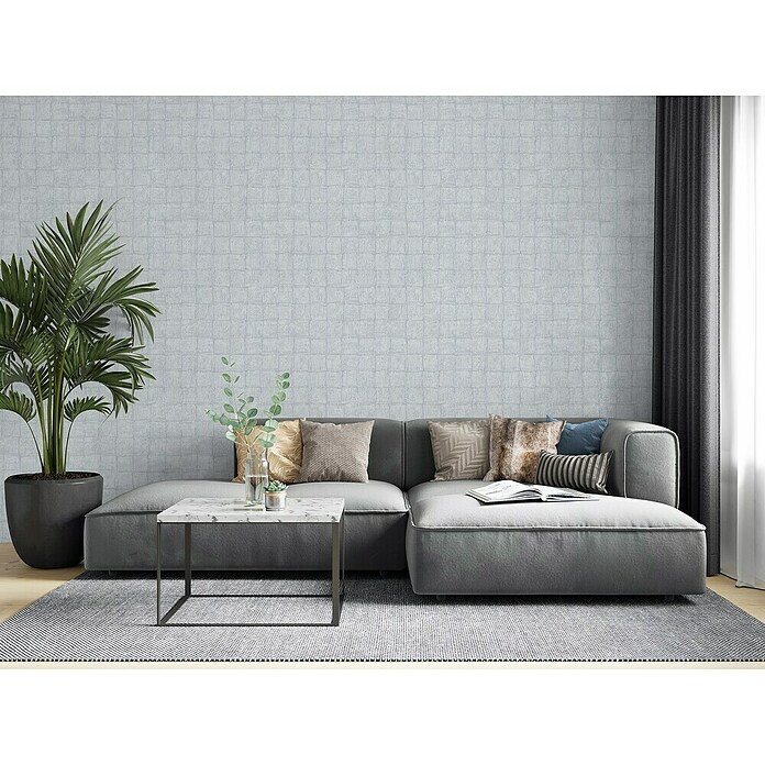Marburg Botanica Vliestapete (Blau/Grau, Fliesenoptik, 10,05 x 0,53 m) | BAUHAUS