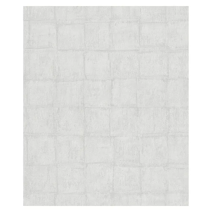 Marburg Botanica Vliestapete - Hellgrau, Fliesenoptik, 10,05 x 0,53 m - Ein strukturiertes, quadratisches Muster, das an eine grobe Putzoberfläche erinnert und dem Design eine taktile Tiefe verleiht.