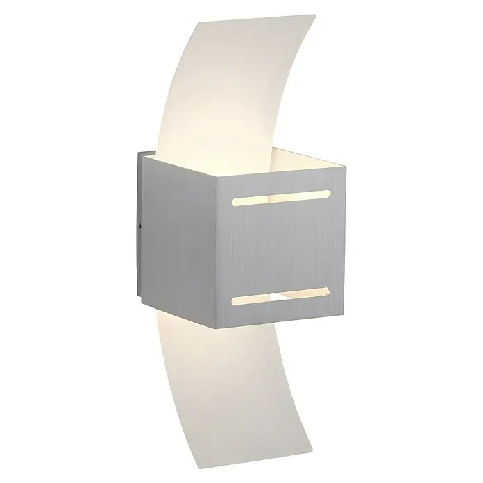Paul Neuhaus Wandleuchte Orma - L x B x H: 12,6 x 10 x 30 cm, Aluminium, G9 - Diese Wandleuchte besticht durch ihr modernes, würfelförmiges Design und die geschwungenen Lichtelemente, die ein warmes, indirektes Licht spenden.
