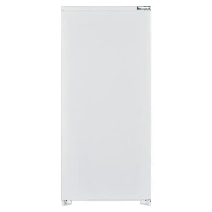 Respekta Premium Composición de cocina Gabriel - Ancho: 290 cm, Blanco, Con electrodomésticos - Primer plano de un congelador blanco que muestra un diseño minimalista y una estética limpia.
