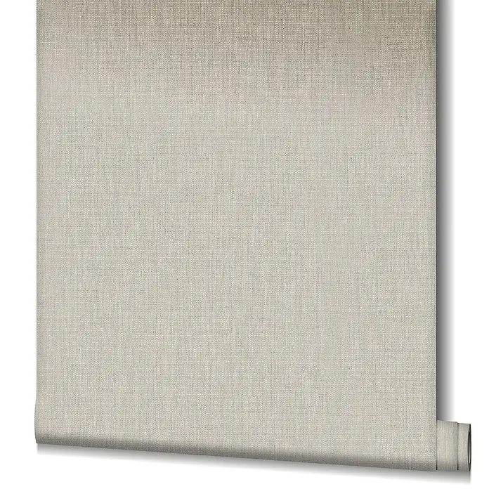 Marburg Botanica Vliestapete Struktur - Dunkelgreige, Uni, 10,05 x 0,53 m - Nahaufnahme einer Rolle beiger Leinwandtapete mit dezenter Textur und schlichtem Design, perfekt für moderne Innenräume.