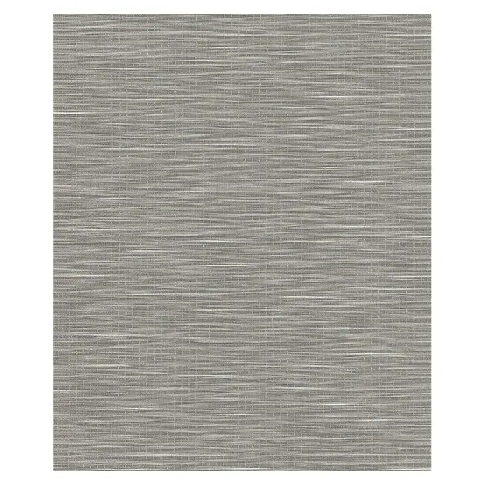 Marburg Botanica Vliestapete Webstruktur - Braun, Uni, 10,05 x 0,53 m - Nahaufnahme eines grau melierten Stoffes mit horizontalen Linien und subtiler Textur, ideal für Hintergründe oder Textildesigns.