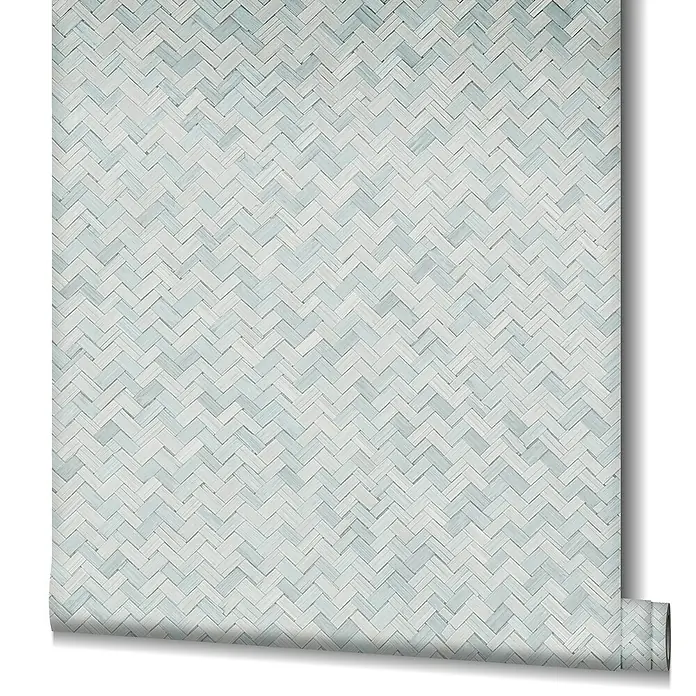 Marburg Botanica Vliestapete Allover - Grün, Grafisch, 10,05 x 0,53 m - Eine Rolle hellblaues Webmuster-Tapete, perfekt für einen ruhigen, modernen Look. Die subtile Textur verleiht Tiefe und Interesse.