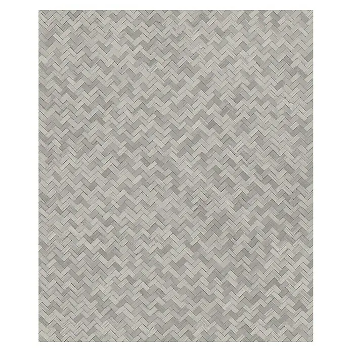 Marburg Botanica Vliestapete Allover - Greige, Grafisch, 10,05 x 0,53 m - Abstrakte Wandkunst: Fein gewebtes Fischgrätenmuster in neutralen Grautönen, ideal für moderne Wohnräume und Büros. Elegantes Textildesign.