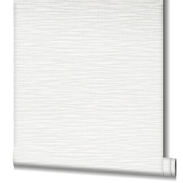Marburg Botanica Vliestapete Webstruktur - Weiß/Grau, Uni, 10,05 x 0,53 m - Detailaufnahme einer weißen Leinwandrolle mit feiner Textur, die sich ideal für Präsentationen oder als Hintergrund eignet.