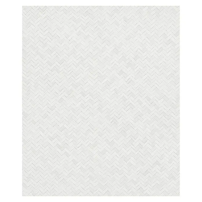 Marburg Botanica Vliestapete Allover - Weiß, Grafisch, 10,05 x 0,53 m - Ein elegantes Wandpaneel mit einem zarten Fischgrätmuster in Weiß, ideal für moderne Innenräume und stilvolle Akzente.