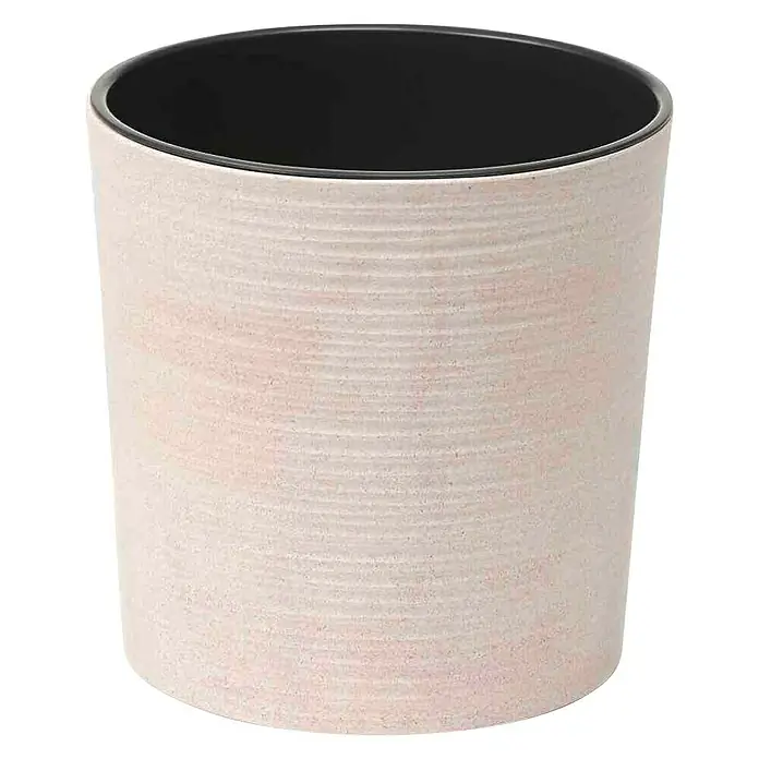 Siena Garden Pflanztopf Set Lens Eco - 2 x Pflanztopf Ø30 x 30,5 cm, Kunststoff, Cremeweiß - Dekorativer Pflanztopf mit geriffelter Oberfläche, ideal für Zimmerpflanzen und zur stilvollen Gestaltung von Innenräumen.