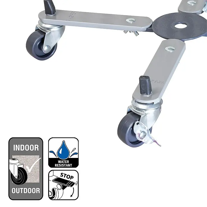 Wagner System Pflanzenroller Sunline Basic - Stahl, Max. Belastung: 100 kg - Möbelroller mit Rollen für den Innen- und Außenbereich, wasserabweisend und mit Feststellbremse für sicheren Stand.