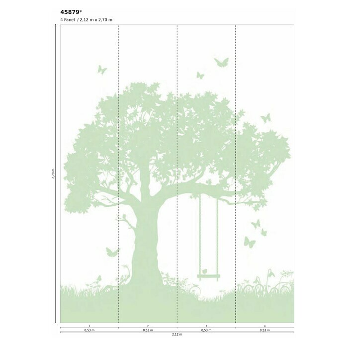 Marburg Kids' Walls Fototapete Baumschaukel (B x H: 212 x 270 cm, Vlies) | BAUHAUS