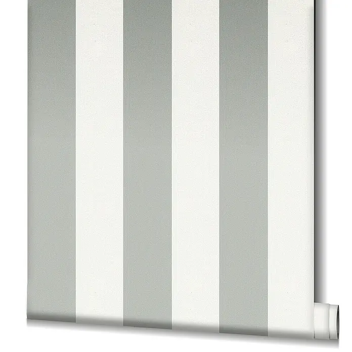 Marburg Kids' Walls Vliestapete - Grau/Weiß, Streifen, 10,05 x 0,53 m - Tapetenrolle mit einem Streifenmuster in Grau und Weiß. Das Design ist modern und stilvoll und eignet sich für jeden Raum.