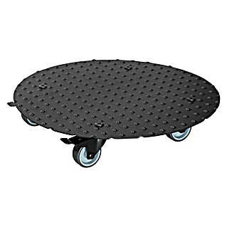 Wagner System Soporte con ruedas para plantas (Diámetro: 38 cm, Aluminio, Negro, Carga máx.: 150 kg)