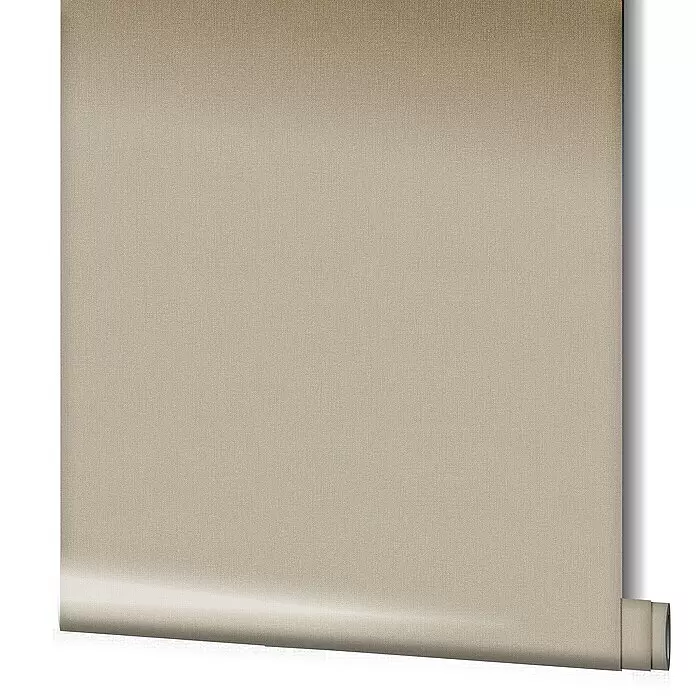 Marburg Kids' Walls Vliestapete - Dunkelbeige, Uni, 10,05 x 0,53 m - Entrollte beigefarbene strukturierte Tapete mit feinem Leinen-Look Webmuster.