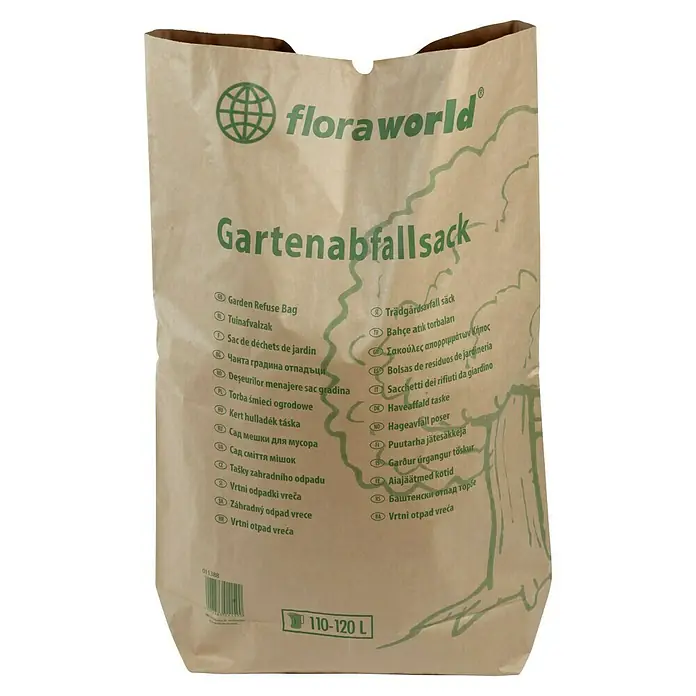 Floraworld Classic Papiersack - 110 l - Papiersack für Gartenabfälle der Marke Floraworld mit einem Fassungsvermögen von 110-120 Litern.