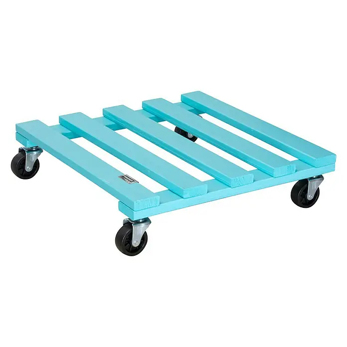 Wagner System Pflanzenroller - 9,5 x 38 cm, Blau, Max. Belastung: 120 kg, Durchmesser Rolle: 47 mm - Hellblaue Pflanzenroller für den Innen- und Außenbereich mit vier Rollen für einfaches Bewegen von Blumentöpfen.
