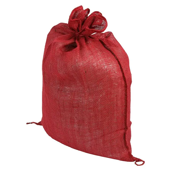 Floraworld Classic Gartensack - Rot, 80 cm - Roter Sackleinenbeutel mit Kordelzug, ideal zur Aufbewahrung kleiner Gegenstände oder als dekoratives Element.