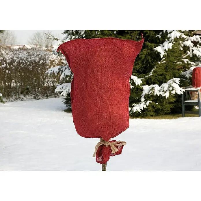 Floraworld Classic Gartensack - Rot, 80 cm - Schützen Sie Ihre Pflanzen mit diesem Winterschutzsack aus Jute. Ideal, um Pflanzen vor Frost und Schnee zu bewahren.