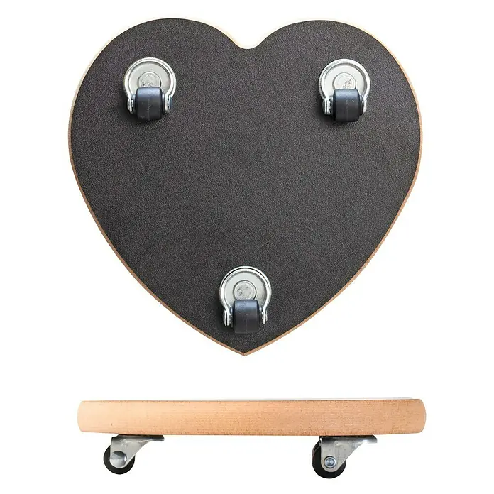 Wagner System Pflanzenroller - 20 cm, Holz, Schwarz, Max. Belastung: 50 kg - Herzförmiger Pflanzenroller mit Rollen für einfachen Transport. Ideal für Pflanzenliebhaber, die ihre Pflanzen leicht bewegen möchten.