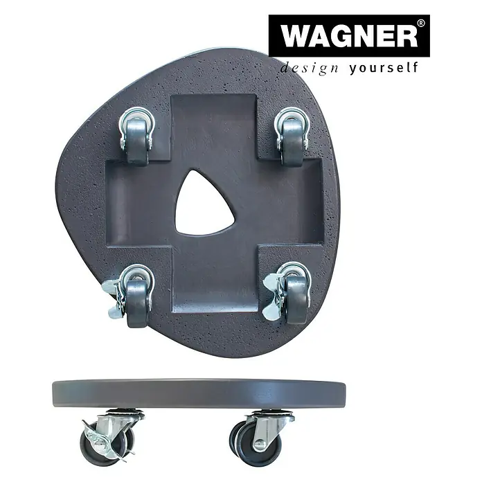 Wagner System Pflanzenroller - 28 cm, Beton, Anthrazit, Max. Belastung: 80 kg - Der WAGNER Pflanzenroller aus Beton mit vier Rollen, ideal für den einfachen Transport schwerer Pflanzen.