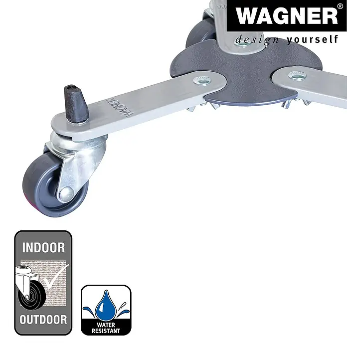 Wagner System Pflanzenroller SUN CITY SMALL - 37,5 cm, Metall, Grau, Max. Belastung: 75 kg - Bild von einem WAGNER Rollbrett mit Indoor und Outdoor Fähigkeit. Es ist wasserabweisend und vielseitig einsetzbar.