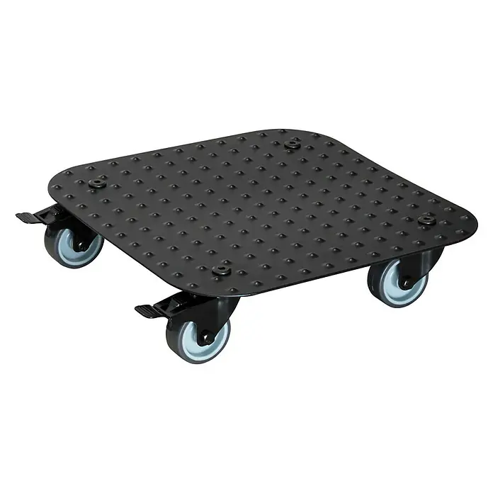 Wagner System Pflanzenroller - 29 x 29 cm, Metall, Schwarz, Max. Belastung: 150 kg - Schwarzes Möbelroller mit blauen Rädern. Ideal zum Bewegen schwerer Gegenstände mit einer Tragkraft von bis zu 136 kg.