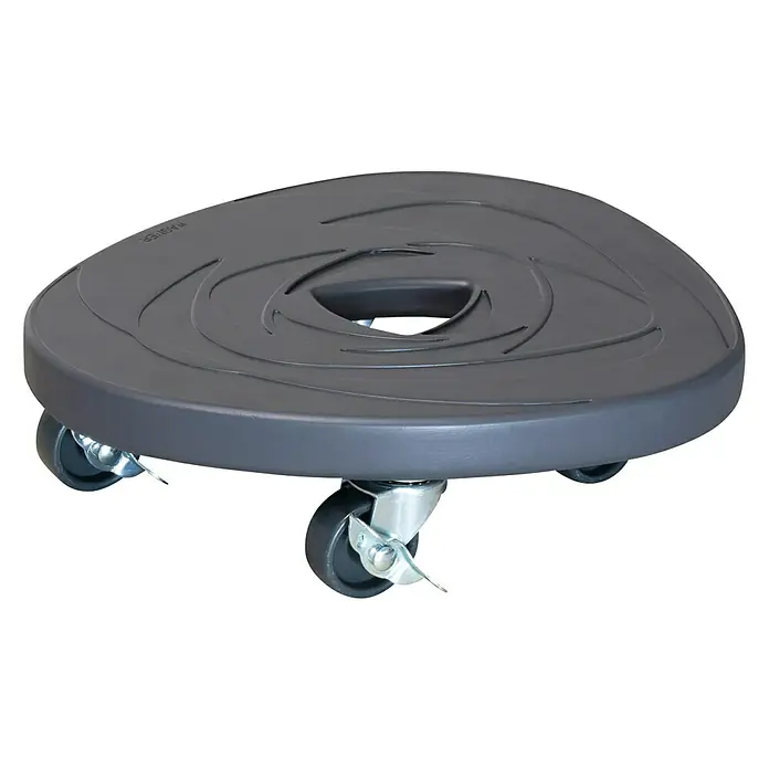 Wagner System Pflanzenroller - 28 cm, Beton, Anthrazit, Max. Belastung: 80 kg - Grauer Pflanzenroller mit Rollen für den einfachen Transport schwerer Blumentöpfe. Praktischer Helfer für Haus und Garten.