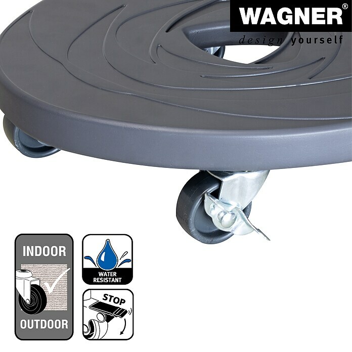 Wagner System Pflanzenroller (28 cm, Beton, Anthrazit, Max. Belastung: 80 kg) | BAUHAUS