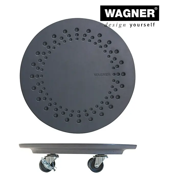Wagner System Pflanzenroller - 34 cm, Beton, Anthrazit, Max. Belastung: 100 kg - Runde Rollplatte von Wagner mit Rollen. Zum einfachen Transport von schweren Gegenständen im Innen- und Außenbereich.