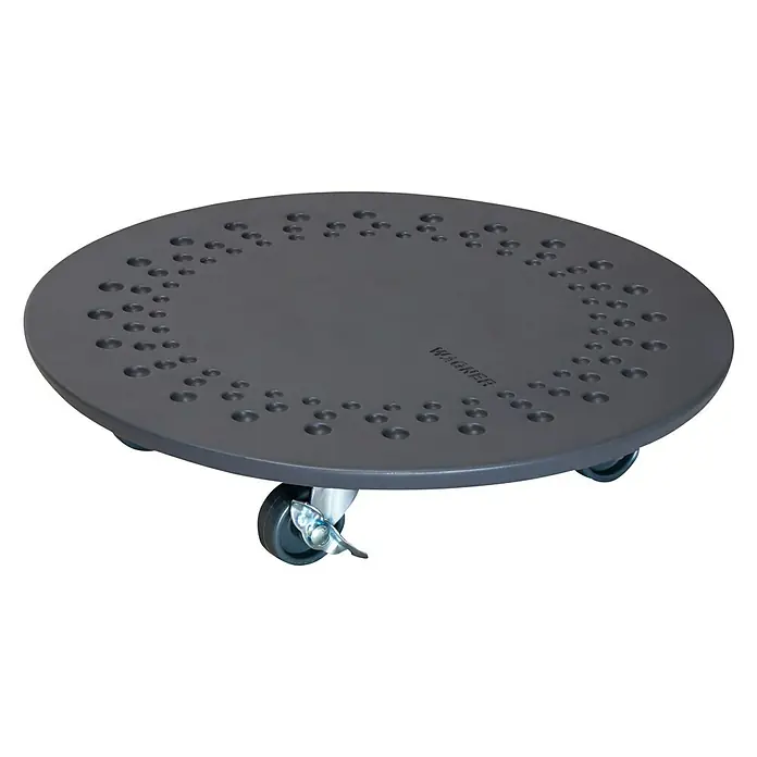 Wagner System Pflanzenroller - 34 cm, Beton, Anthrazit, Max. Belastung: 100 kg - Runder, rollbarer Pflanzenroller von Wagner mit praktischen Aussparungen und Rollen für einfaches Bewegen von Töpfen.