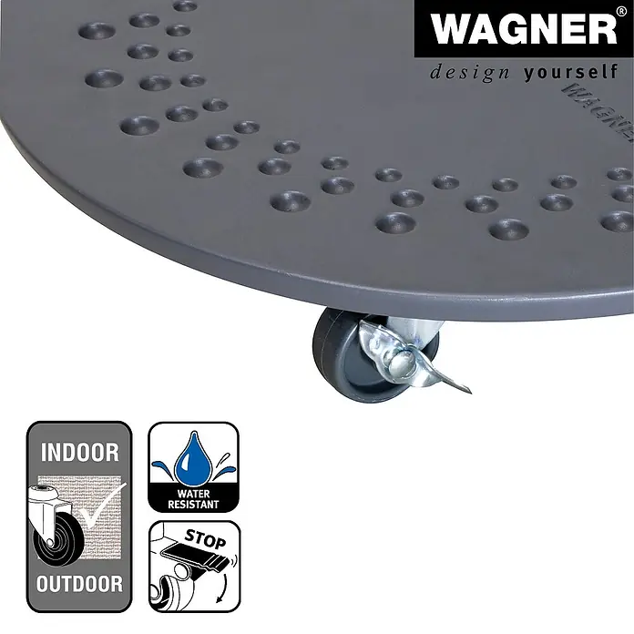 Wagner System Pflanzenroller - 34 cm, Beton, Anthrazit, Max. Belastung: 100 kg - Rollbrett für Pflanzen mit Löchern auf der Oberfläche und feststellbaren Rollen für den Innen- und Außenbereich.