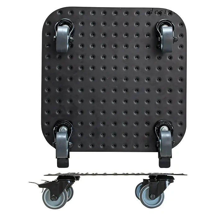 Wagner System Pflanzenroller - 29 x 29 cm, Metall, Schwarz, Max. Belastung: 150 kg - Schwarzes Rollbrett mit vier Rädern und einem genoppten Muster. Perfekt für Werkstattarbeiten und Reparaturen.