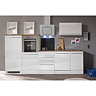 Respekta Premium Küchenzeile BERP290HWWC (Breite: 290 cm, Weiß, Mit Elektrogeräten)