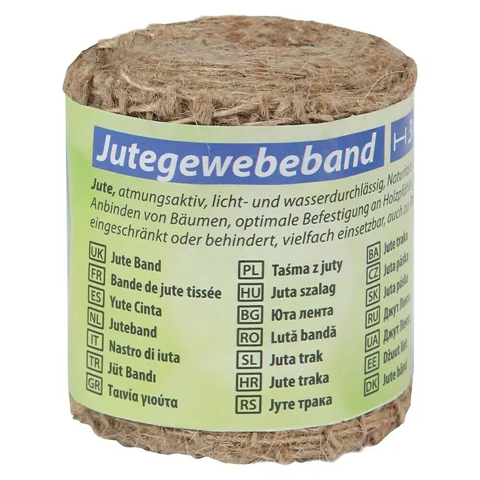 Floraworld Classic Jutegewebeband - Natur, 300 x 6 cm - Jutegewebeband: Atmungsaktiv, licht- und wasserdurchlässig, ideal zum Anbinden von Bäumen und für Befestigungen im Garten.