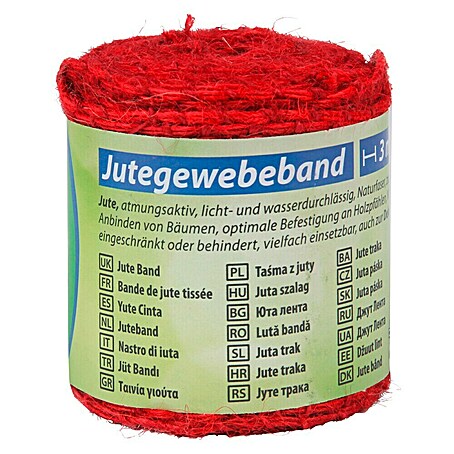 Floraworld Classic Jutegewebeband (Rot, 300 x 6 cm)