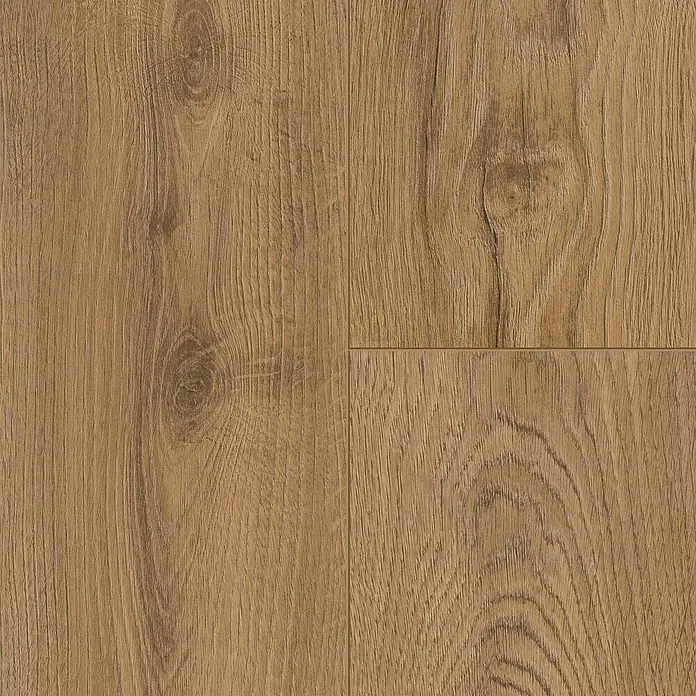 LOGOCLIC Laminatmuster Vinto Eiche Kronos - 297 x 195 x 1 mm, Landhausdiele - Bodenbelag aus Holzimitat. Helle, natürliche Holzoptik mit Maserung und Astlöchern für ein authentisches Aussehen in jedem Raum.