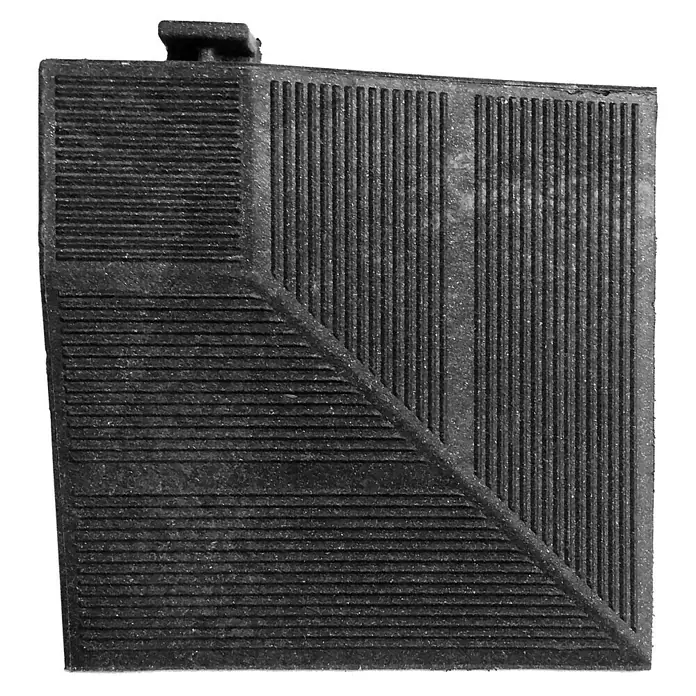 Eckelement Mixtile - Anthrazit, 20 x 20 cm, 1 Stk. - Schwarzes, strukturiertes Gummipad mit verschiedenen Texturen für Halt und Rutschfestigkeit. Ideal für den Innenbereich.
