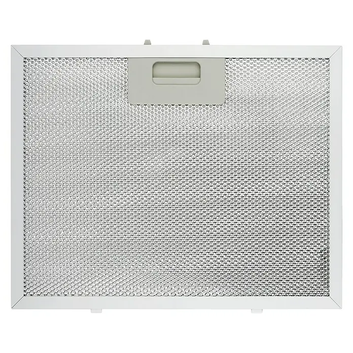 Respekta Fettfilter MIZ 7000 - Metall, 1 Stk. - Bild eines Dunstabzugshaubenfilters aus Metall mit Griff in einem silbernen Rahmen.