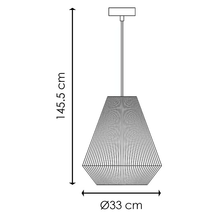 Home Sweet Home Pendelleuchte rund Vela - Ø x H: 33 x 45 cm, Beige, E27 - Die Abbildung zeigt eine Pendelleuchte mit den Maßen 145.5 cm Höhe und Ø33 cm Durchmesser. Das Design ist modern und minimalistisch.