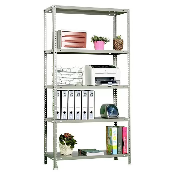 Simonrack Simonclassic Metallregal Advantage Mini - H x B x T: 180 x 80 x 40 cm, Traglast pro Boden: 75 kg, Anzahl Böden: 5 Stk., Schrauben, Grau - Anwendungsbeispiel