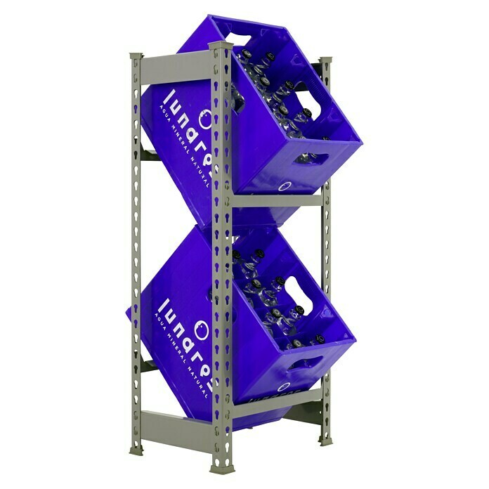Simonrack Estantería para cajas de bebidas (L x An x Al: 30 x 40 x 100 cm, Capacidad de carga: 100 kg/balda, Apto para: 2 Cajas)