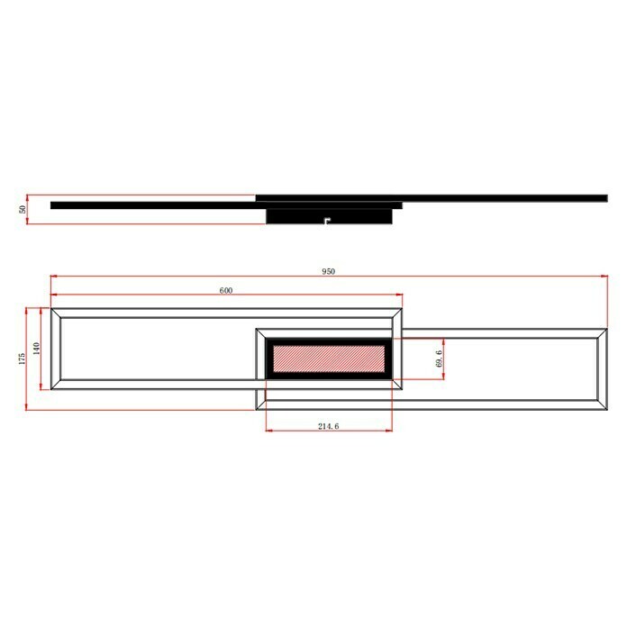 LeuchtenDirekt LED-Deckenleuchte Asmin48 W, L x B x H: 95 x 17,5 x 5 cm, Schwarz Sketch