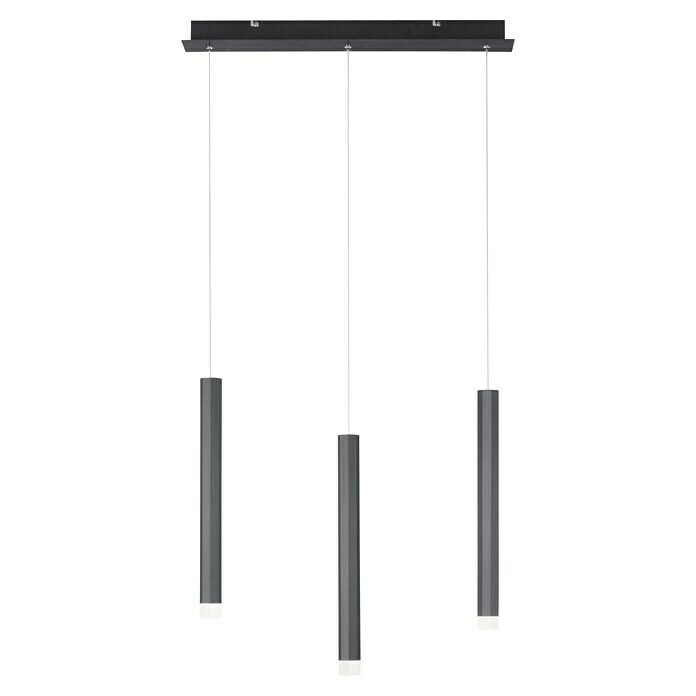 LED-Pendelleuchte Bruno (18 W, L x B x H: 55 x 8 x 60 cm, Schwarz, Warmweiß, 3 Stk.) | BAUHAUS