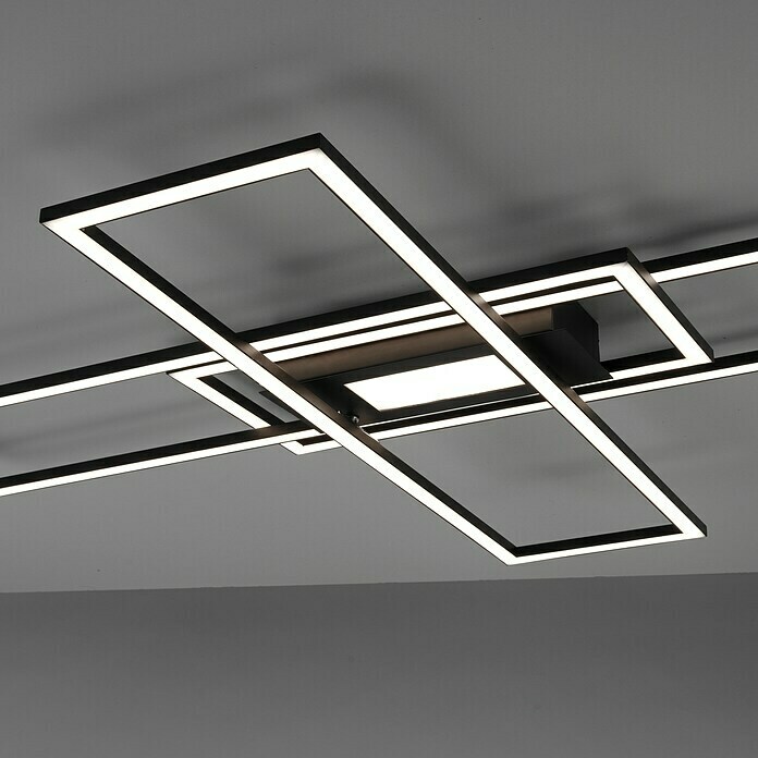 Just BAUHAUS LED-Deckenleuchte Asmin Schwarz, x (50 cm, | Mehrfarbig) 99,2 69,4 W, Light