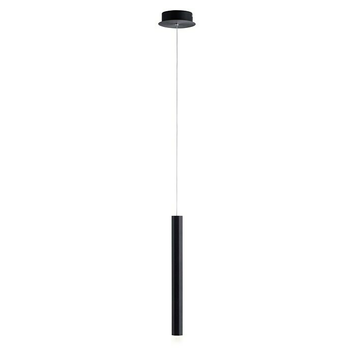 LED-Pendelleuchte Bruno6 W, L x B x H: 12 x 12 x 60 cm, Schwarz, Warmweiß, 1 Stk. Front View