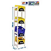 Simonrack Simonbottle Estantería para cajas de bebidas (Al x An x Pr: 200 x 40 x 30 cm, Carga límite balda: 100 kg, Número de baldas: 4 ud., Inserción, Blanco) | BAUHAUS