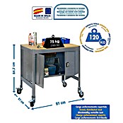 Simonrack Simonwork Werkbank MOBILE BT0 CABINET (L x B: 61 x 91 cm, Arbeitshöhe: 91,7 cm, Belastbarkeit: 120 kg, Grau) | BAUHAUS