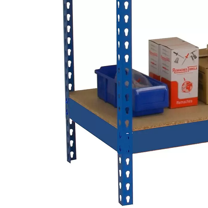Simonrack Simonwork Werkbank Basic 2 - L x B: 90 x 210 cm, Arbeitshöhe: 90 cm, Belastbarkeit: 400 kg, Blau - Detailaufnahme