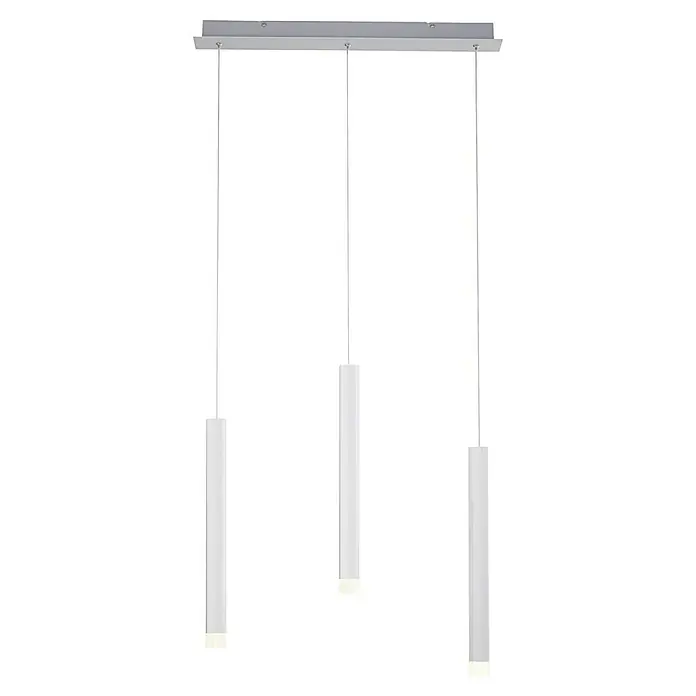 LED-Pendelleuchte Bruno - 18 W, L x B x H: 55 x 8 x 60 cm, Aluminium, Warmweiß, 3 Stk. - Die moderne Pendelleuchte mit drei Leuchtkörpern in Zylinderform sorgt für eine stilvolle Beleuchtung im Raum. Perfekt für Esszimmer oder Wohnbereich.